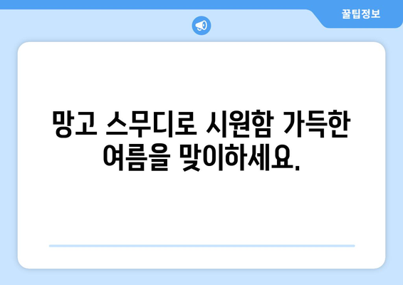 여름철 필수! 시원한 음료수 만들기