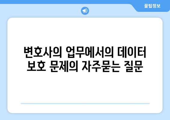 변호사의 업무에서의 데이터 보호 문제